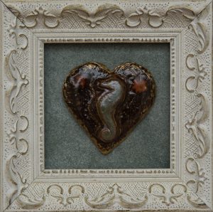 Fired Clay - Seahorse in a Heart | Margo Marlow Art