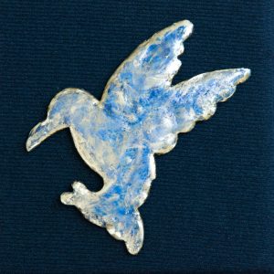 Fired Clay Blue Humming Bird | Margo Marlow Art