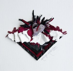 Nesting Series Red andWhite Heart | Margo Marlow Art