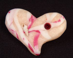 White and Pink Heart Pins | Margo Marlow Art